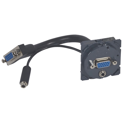 Розетка аудио/видео HD15 + 3.5 мм jack с кабелем для подключения - Программа Celiane | код 067376 |  Legrand